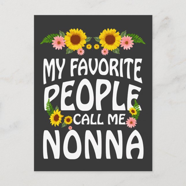 Grandma Gift My Favourite People Call Me Nonna Postcard (Front)