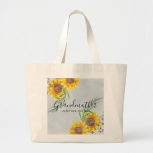 GRANDMA Gifts - Sunflower Themed Personalised Large Tote Bag