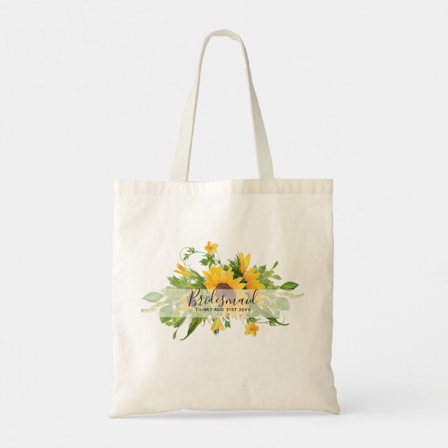 GRANDMA Gifts - Sunflower Themed Personalised Tote Bag (Back)