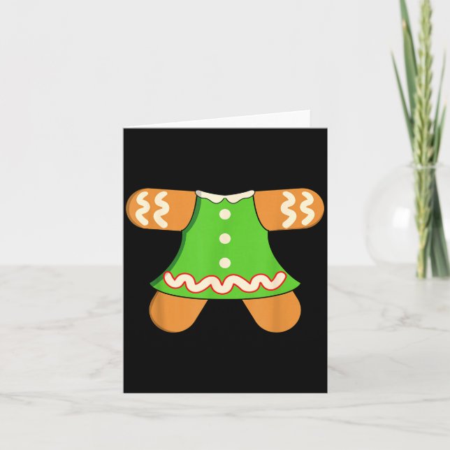 Grandma Gingerbread Man Costume Matching Christmas Card (Front)