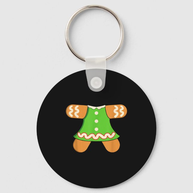 Grandma Gingerbread Man Costume Matching Christmas Key Ring (Front)