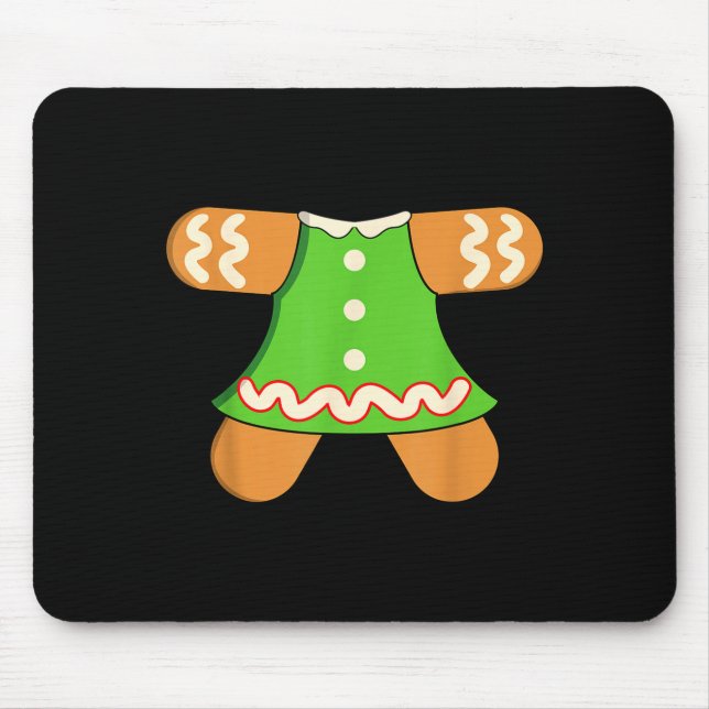Grandma Gingerbread Man Costume Matching Christmas Mouse Mat (Front)