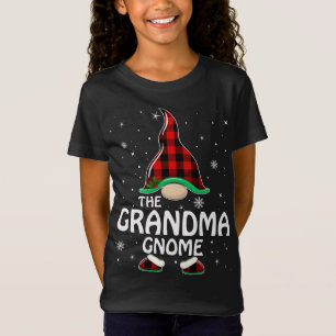 Grandma Gnome Buffalo Plaid Matching Family Christ T-Shirt