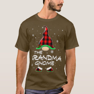 Grandma Gnome Buffalo Plaid Matching Family Christ T-Shirt