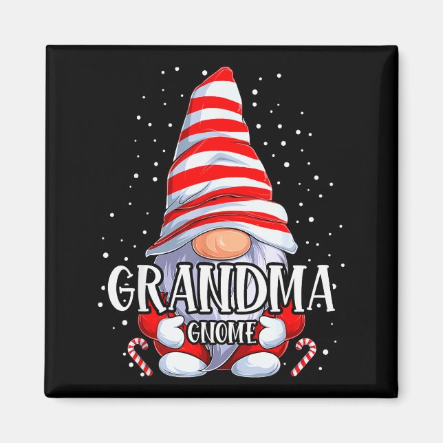 Grandma Gnome Christmas Pajamas Matching Family Gr Magnet (Front)