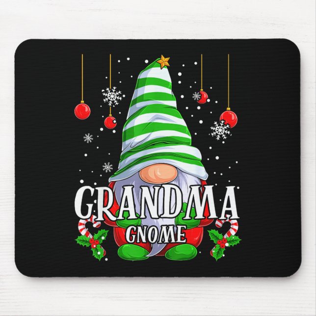Grandma Gnome Christmas Pajamas Matching Family Gr Mouse Mat (Front)