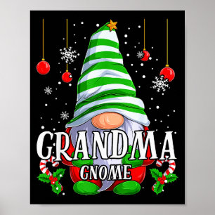 Grandma Gnome Christmas Pajamas Matching Family Gr Poster