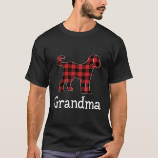Grandma Goldendoodle Dog Red Plaid Christmas Famil T-Shirt