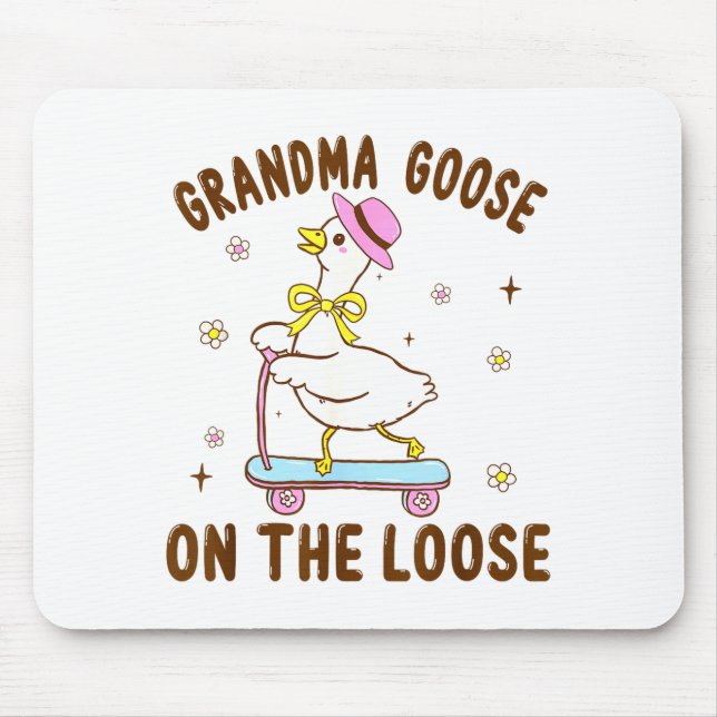 Grandma Goose On The Loose Funny Birthday Matching Mouse Mat (Front)