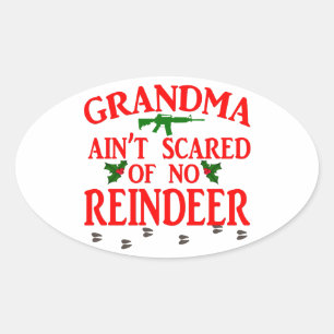 Grandma Got Ran Over Oval Sticker