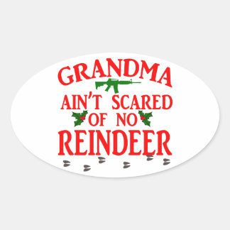 Grandma Got Ran Over Oval Sticker