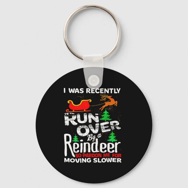 Grandma Got Run Over By A Reindeer Christmas So Pa Key Ring (Front)
