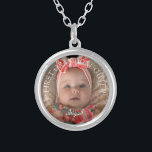 Grandma Grandchild Photo First Granddaughter Silver Plated Necklace<br><div class="desc">Grandma Gift.  Photo of Grandchild & Name.  "First Granddaughter"</div>