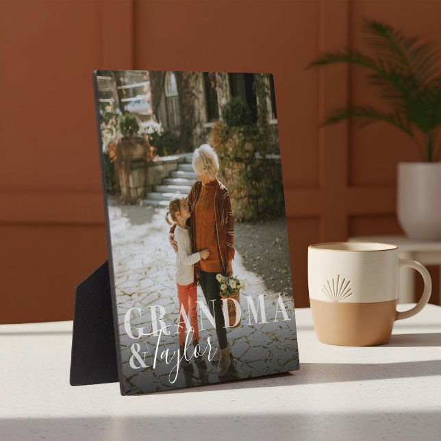 Grandma & Grandchild Script Name Photo Keepsake Plaque (Grandma & Grandchild Script Name Photo Keepsake Plaque)