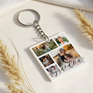 Grandma   Grandchildren Photos Special Message Key Ring