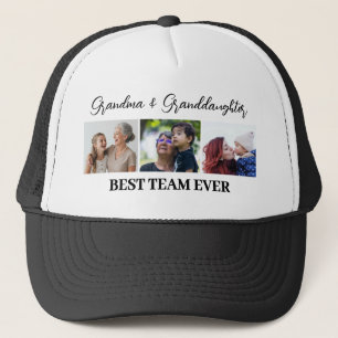 Grandma Granddaughter Best Team Ever Custom Photos Trucker Hat