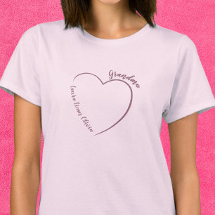 Grandma Grandkids Names Heart T-Shirt