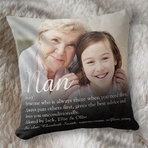Grandma, Grandmother Definition Script Photo Cushion