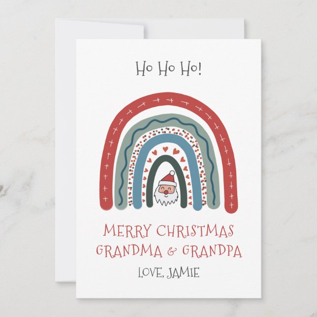 Grandma Grandpa Christmas Flat Holiday Card (Front)