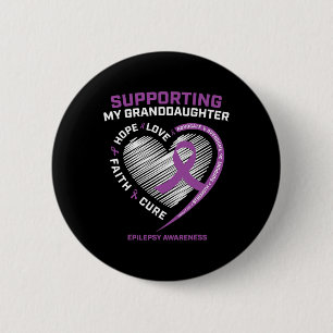Grandma Grandpa Gift Purple Granddaughter Epilepsy 6 Cm Round Badge