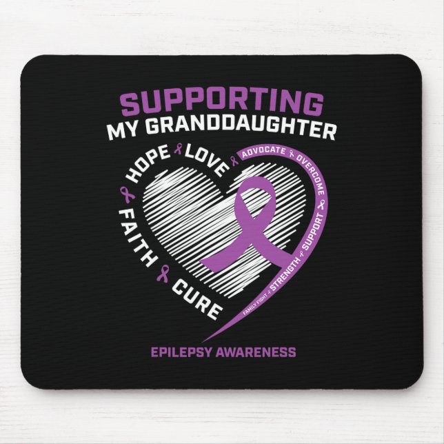 Grandma Grandpa Gift Purple Granddaughter Epilepsy Mouse Mat (Front)