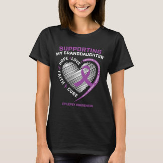 Grandma Grandpa Gift Purple Granddaughter Epilepsy T-Shirt