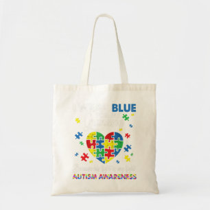 Grandma Grandpa I Wear Blue For My Grandson Autism Tote Bag