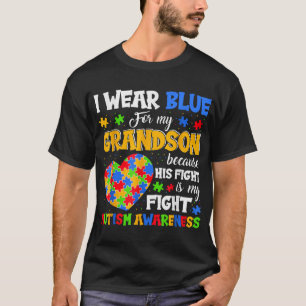 Grandma Grandpa I Wear Blue For My Grandson T-Shirt