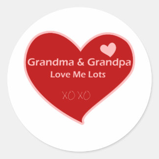 Grandma & Grandpa Love Me Classic Round Sticker