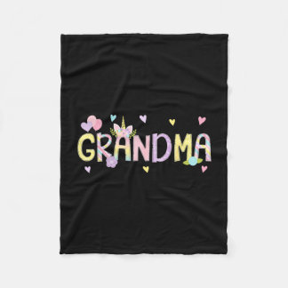 Grandma grandpa matching birthday squad crew fleece blanket