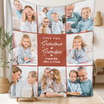 Grandma Grandpa Personalised Terracotta 8 Picture Fleece Blanket<br><div class="desc">Introducing our customisable Photo Collage Blanket, a heartfelt and unique gift perfect for the special grandparents in your life. This beautifully designed blanket allows you to showcase 8 of your favourite photos, creating a modern, elegant, and simple collage that exudes warmth and love. Personalise this blanket with the endearing message...</div>