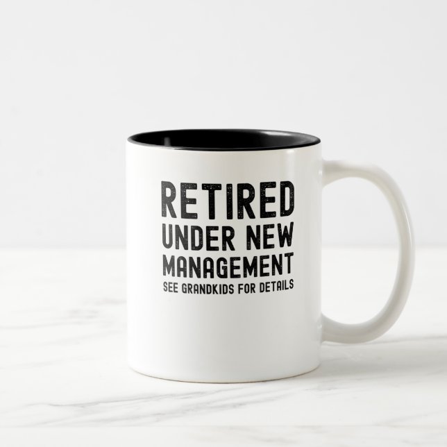 grandma grandpa retirement fathers mother's day Two-Tone coffee mug (Right)