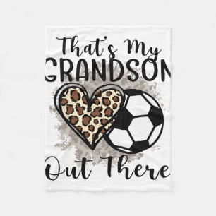 Grandma Grandpa Soccer Funny That's My Grandson Ou Fleece Blanket