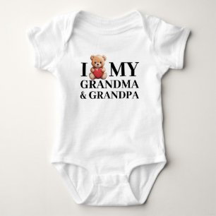 Grandma Grandpa Teddy Bear Love Baby Bodysuit