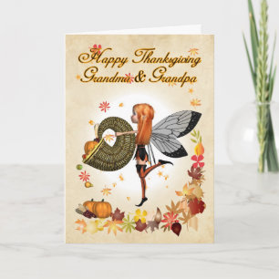 Grandma & Grandpa - Thanksgiving Card - Cute Littl