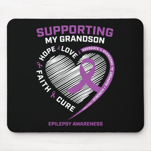 Grandma Grandpa Women Purple Men Grandson Epilepsy Mouse Mat (Front)