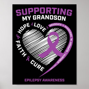 Grandma Grandpa Women Purple Men Grandson Epilepsy Poster