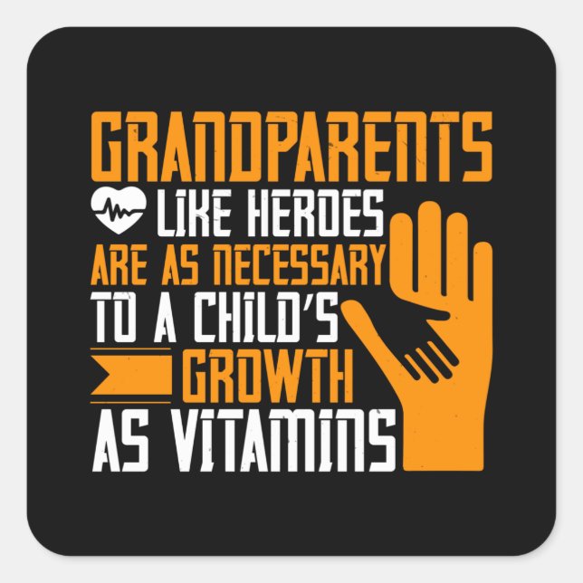 Grandma - Grandparents Like Heroes Square Sticker (Front)