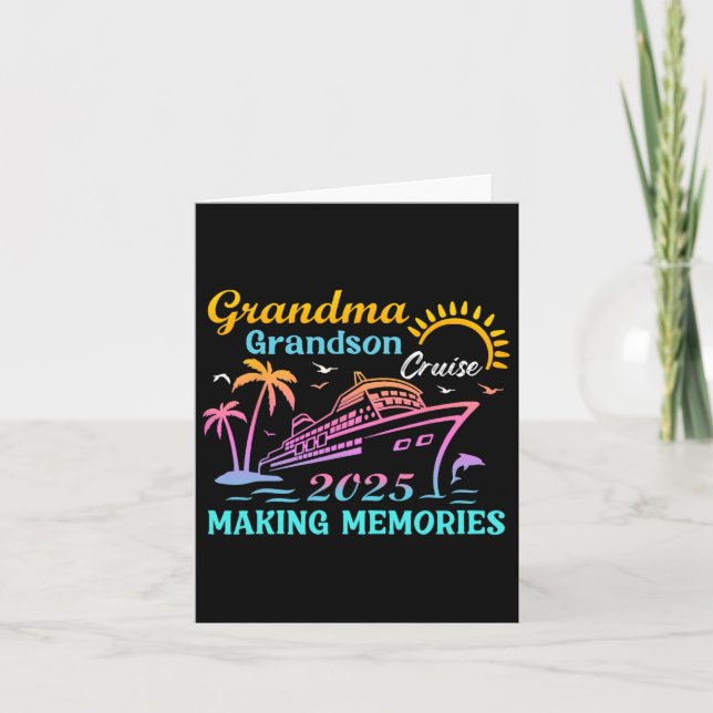 Grandma Grandson Cruise 2025 Memories Ship Trip Va Card (Front)