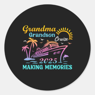 Grandma Grandson Cruise 2025 Memories Ship Trip Va Classic Round Sticker
