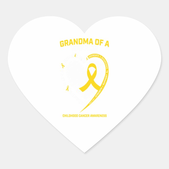 Grandma Grandson Granddaughter Childhood Cancer Aw Heart Sticker (Front)