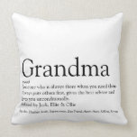 Grandma, Granny Definition Black and White Large Cushion<br><div class="desc">Personalise for your special Grandma,  Grandmother,  Granny,  Nan or Nanny to create a unique gift for birthdays,  Christmas,  mother's day,  baby showers,  or any day you want to show how much she means to you. A perfect way to show her how amazing she is every day. Designed by Thisisnotme©</div>