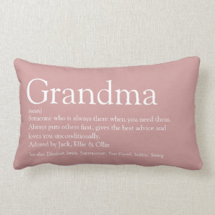 Grandma Granny Definition Dusty Rose Pink Lumbar Cushion