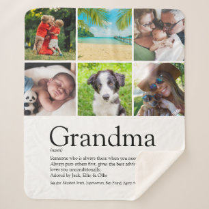 Grandma, Granny Grandmother Definition 6 Photo Sherpa Blanket