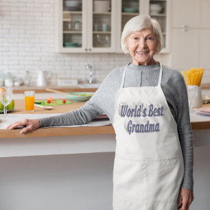 Grandma grey text long apron