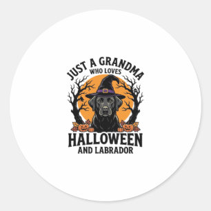Grandma Halloween Labrador Funny Vintage_1 Classic Round Sticker