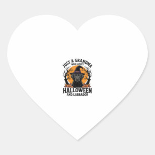 Grandma Halloween Labrador Funny Vintage_1 Heart Sticker