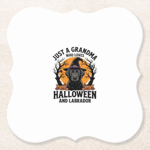 Grandma Halloween Labrador Funny Vintage_1 Paper Coaster