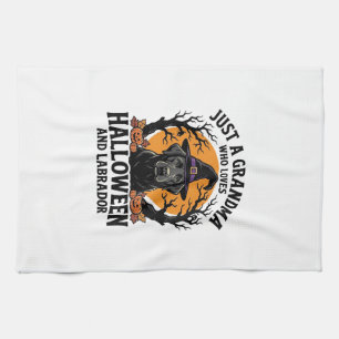Grandma Halloween Labrador Funny Vintage_1 Tea Towel