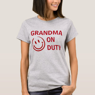 Grandma Happily On Duty Personalised Apparel T-Shirt